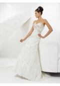 Regular Satin Sweetheart A-line Chapel train Wedding Dress (BOTS1247)