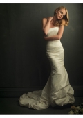 Silk-like Taffeta Strapless neckline Empire line Wedding Dress (BOTS1252)