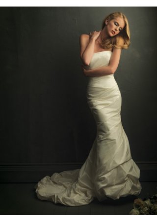 Silk-like Taffeta Strapless neckline Empire line Wedding Dress (BOTS1252)