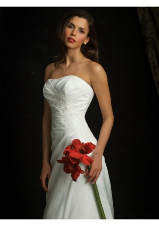 Rich Taffeta Sweetheart Column Sweep Wedding Dress (BOTS1253)
