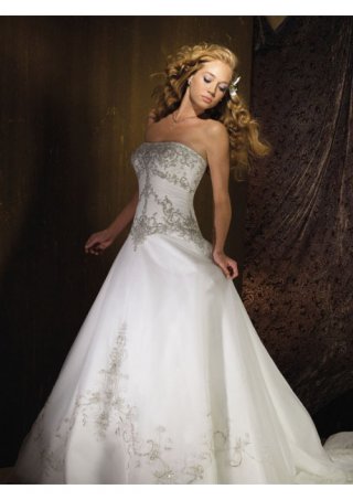 Sparkle Tulle Strapless A-line with Cathedral Wedding Dresses (BOTS1257) Sparkle Tulle Strapless A-line with Cathedral Wedding Dresses (BOTS1257)