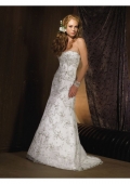 English Net and Regular Satin Sweetheart A-line Wedding Dress (BOTS1261)