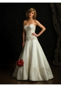 Satin and Taffeta Strapless chapel train Wedding Dress (BOTS1265)