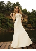 Satin-back Taffeta-side strapless chapel train Wedding Dress (BOTS1267)