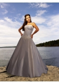 Satin-back Taffeta-side strapless chapel train Wedding Dress (BOTS1268)