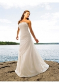 Silk-like Taffeta strapless Empire Chapel train Wedding Dresses (BOTS1281)