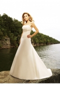 Silk-like Taffeta strapless waistline chapel train Wedding Dress (BOTS1282)
