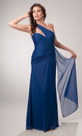 Blue One Shoulder Formal Gown V145