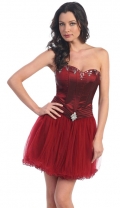 Piping Bodice & Tulle Skirt Party Dress