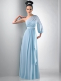 Flirt One Shoulder Floor Length Chiffon Prom Dress