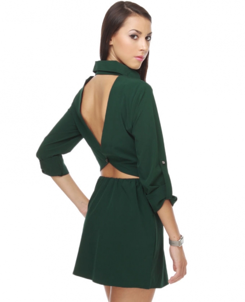 Re:Create Dark Green Dress