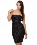 Abracadabra Strapless Sequin Black Dress