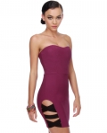 Side Glance Strapless Magenta Dress