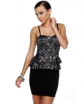 Re-Lace Your Steps Ruffle Black Dress