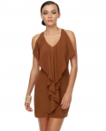Sweet as Molasses Ruffle Brown Dress