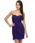 Midnight Masquerade Strapless Dark Purple Dress