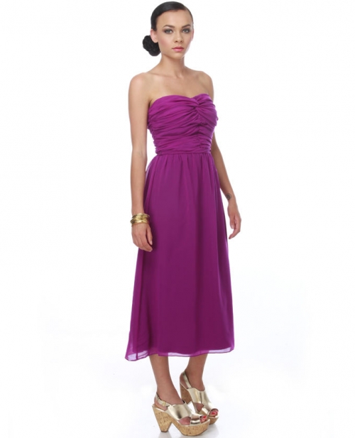 Big Day Purple Strapless Dress