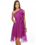 Iris of the Beholder One Shoulder Purple Dress