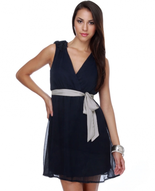Rosetta Throne Navy Blue Dress