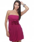 Land of Plenty Strapless Magenta Dress