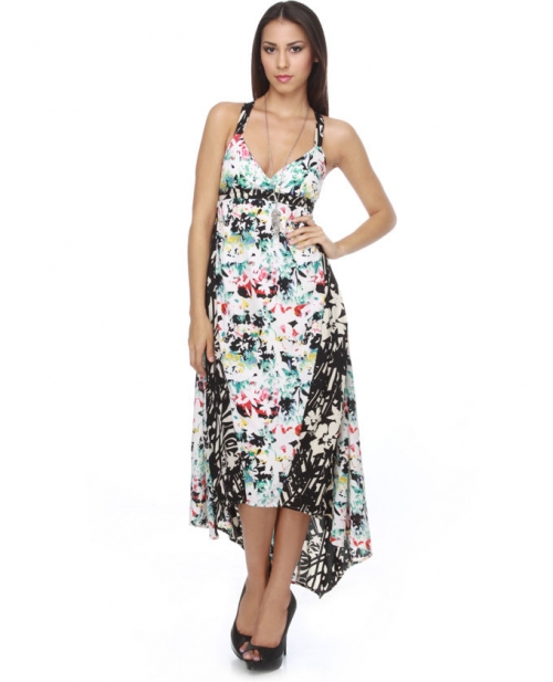 Volcom Borderline Beat Midi Print Dress