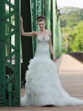 Charmeuse Deep Plunging Sweetheart Ruched Bodice Ball Gown Wedding Dress