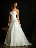 Classic Floor Length A-Line Sweetheart Low Back Sweep Train With Applique Wedding Dresses WDresses00753