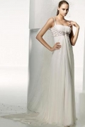 Column Square Court Chiffon Bridal Gown (3AB0022)