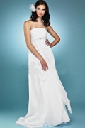 Column/Princess Strapless Cathedral Chiffon Bridal Gowns