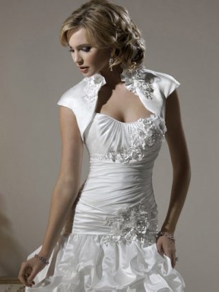 Comfortable Floor Length A-Line Sweetheart With A Tippet Low Back Sweep Train With Applique,Bandage Wedding Dresses WDresses0091