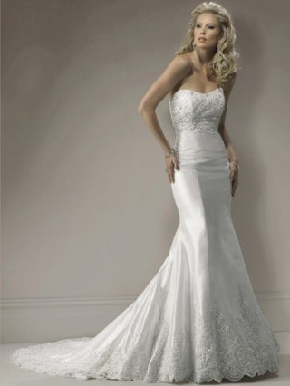 Cosy Floor Length A-Line Sweetheart Low Back Sweep Train With Embroidery,Bandage Wedding Dresses WDresses00918