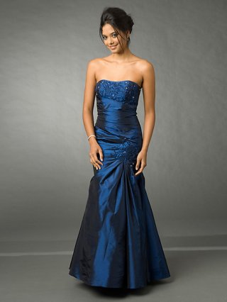 Royal Blue Strapless Cheap Evening Dress