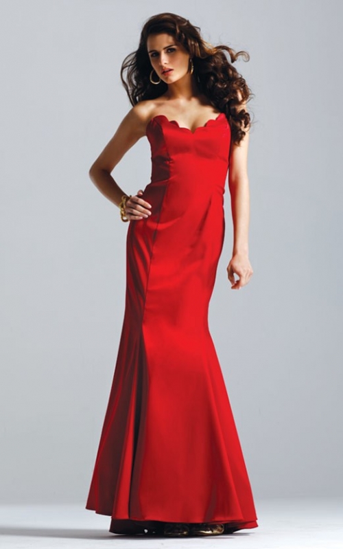 Sexy Strapless V neck Cheap Evening Dress