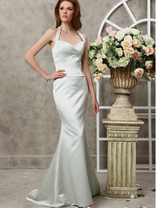 Vintage Style Mermaid Halter Fishtail Dress