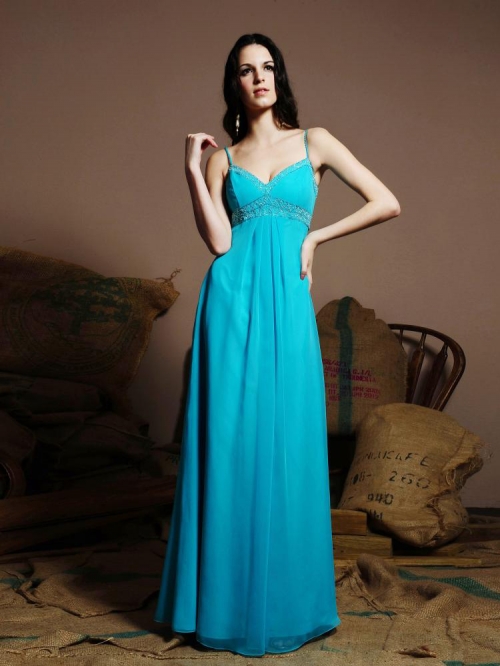 Empire-waist Chiffon Evening Gown