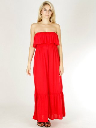 Layered Chiffon Elastic Satin Empire Waist Evening Dress