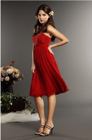 A-Line Sweetheart Knee-length Chiffion Evening Dress