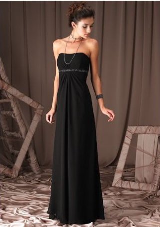 Slim A-Line Skirt Column Strapless Straight Neckline Evening Dress