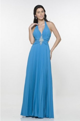 A-Line Simple Handmade Beading Evening Dress