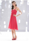A-Line Spaghetti Straps Knee-length Chiffion Evening Dress