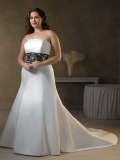Elegant Floor Length A Line Strapless Zipper Sweep/Brush Train With Belt Wedding Dresses