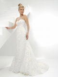 Elegant Floor Length A Line Sweetheart Zipper Sweep/Brush Train With Lace,Appliques Wedding Dresses
