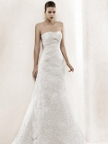Extraordinarily Floor Length A-Line Strapless Low Back Sweep Train With Embroidery Wedding Dresses WDresses00855