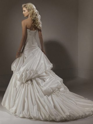 Fairytale Floor Length A-Line Sweetheart Low Back Sweep Train With Embroidery,Flower,Bandage Wedding Dresses WDresses00907