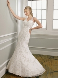 Fantastic Floor Length A Line Mermaid Zipper Sweep/Brush Train With Lace,Appliques,Beading,Embroidery Wedding Dresses