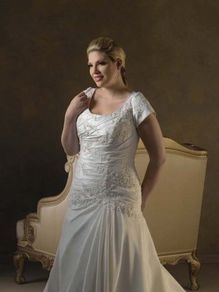 Fantastic Floor Length A Line Square Zipper Sweep/Brush Train With Beading,Embroidery Wedding Dresses