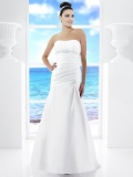 Fantastic Floor Length A Line Strapless Lace Up With Beading,Ruffles Wedding Dresses