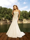 Fantastic Floor Length A Line Sweetheart Zipper Sweep/Brush Train With Embroidery,Beading Wedding Dresses