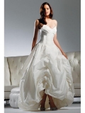 Fascinating Floor Length A-Line Sweetheart Low Back Sweep Train With Ruffles Wedding Dresses WDresses00852