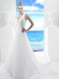Fashionable Floor Length A Line One Shoulder Zipper With Ribbon Wedding Dresses